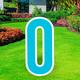 Caribbean Blue Letter (O) Corrugated Plastic Yard Sign, 30in